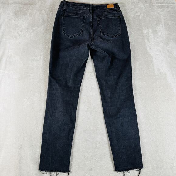 Judy Blue Jeans Women 7/28 Faded Black Denim Mid Rise Destroyed Slim Fit Raw Hem - Picture 8 of 13